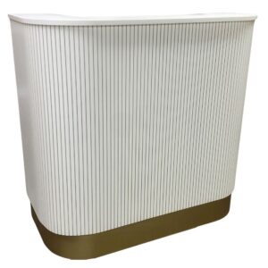 Luxury Curved U shape Pencil pleat front reception desk with metalic gold detail - other sizes and colours available